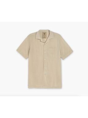 OAS Company Plain Shirt Sand Size M Viscose Resort Shirt
